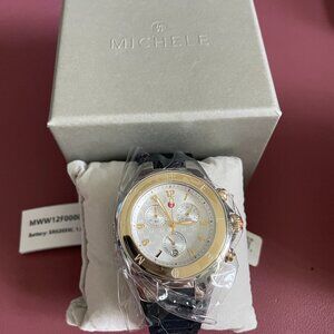 Michele TJB GS Chronograph Watch – Black Silicone Strap